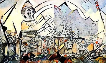 Kandinsky ontmoet Hamburg #17 van zam art