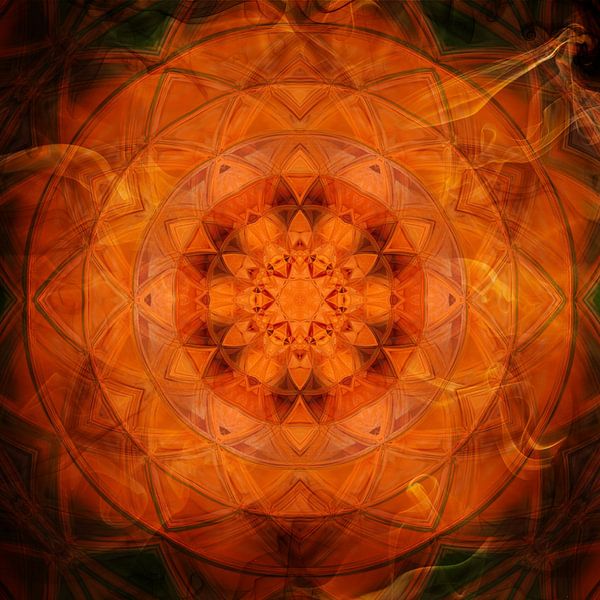 Mandala orange by Sabine Wagner