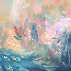 Farbenprächtiger Pfau von Blickfänger Gemälde