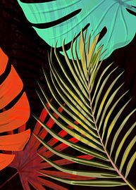 TROPICAL LEAVES & BLACK no2b