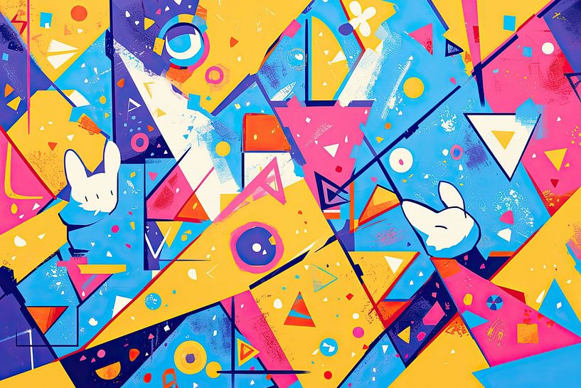 Kaninchen | Fröhliche Farben und Formen von OMG Art