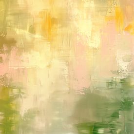 Spring in Green and Yellow | Abstract Landscape by Lauren Wilde