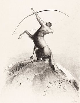 Centaur richt op de wolken, Odilon Redon, 1895 van Atelier Liesjes