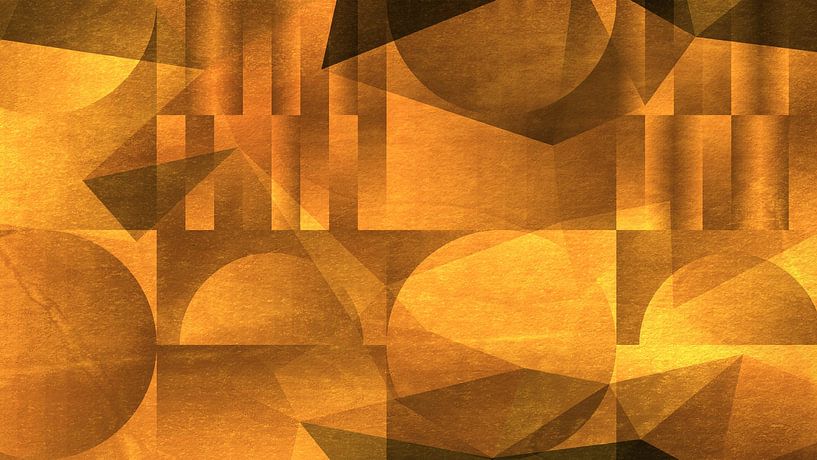 Copper and gold geometry. Circles, triangles and lines. by Dina Dankers