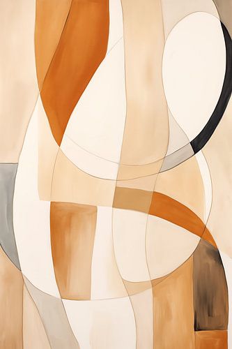 Abstracte vormen in zachte herfstkleuren