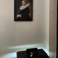 Klantfoto: Portret van Adriana Croes, Johannes  Cornelisz. Geschilderd door Verspronck met potlood van Maarten Knops, op canvas