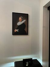 Klantfoto: Portret van Adriana Croes, Johannes  Cornelisz. Geschilderd door Verspronck met potlood van Maarten Knops, op canvas
