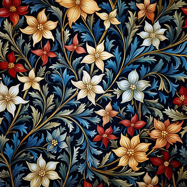 Botanisches Blumenmuster von Vlindertuin-Art