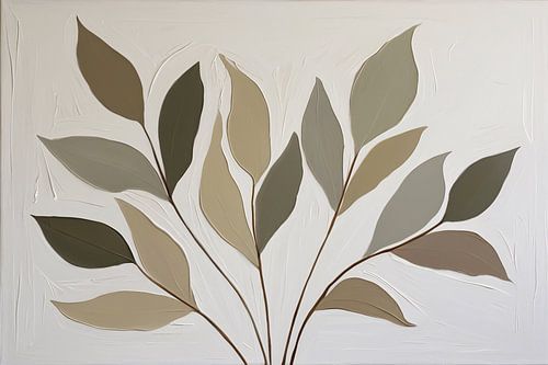 Minimalistisch bladerenontwerp in aardetinten