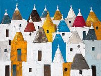 Abstraktes Alberobello, Italien, Acryl