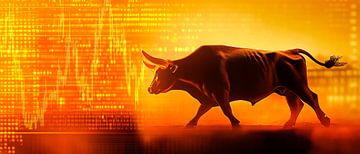 Stier in de lift - dynamiek van de financiële markten van Poster Art Shop