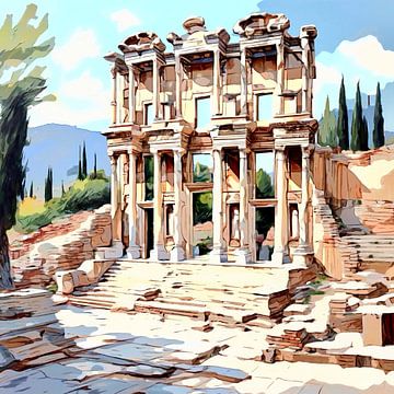 Building in Ephesus by zam art