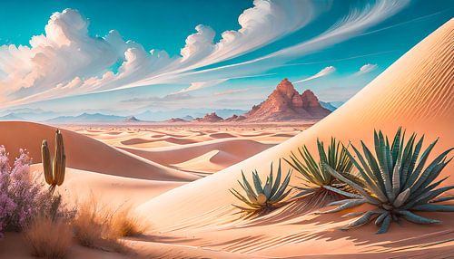 Woestijn met zand en zon