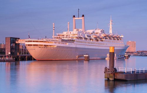 SS Rotterdam at sunset