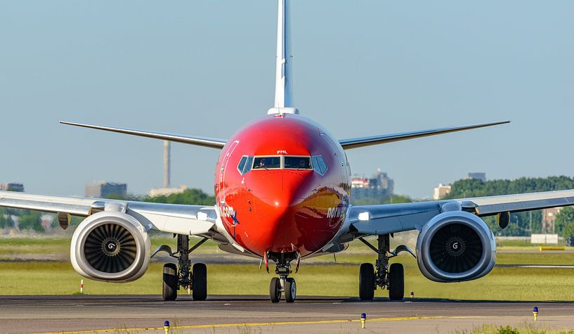 Norwegian Boeing 737-800 at Schiphol Airport. by Jaap van den Berg