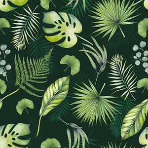 Tropische bladeren patroon van Geertje Burgers