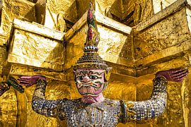 Golden Palace in Bangkok Thailand with religious statues by Bernd Hartner