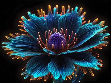 Dreamlike Dance: Enchanting Flower in the Night by Retrotimes