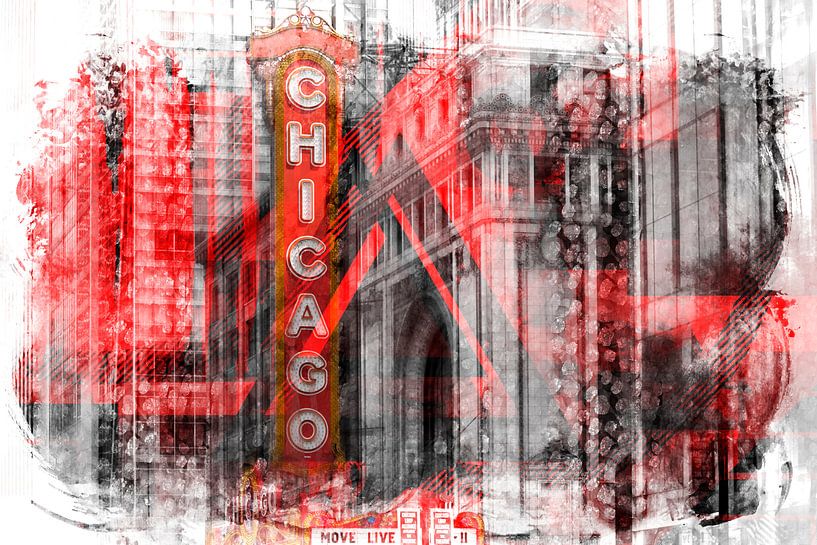 Chicago Geometrische Mix Nr. 4 van Melanie Viola