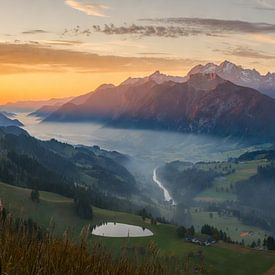 Golden hour over the Alps – eternal peaks in the evening glow by Ivy Shade English