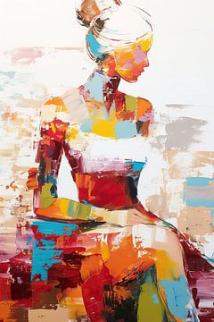 Vrouwenfiguur | Brush of Vibrance van De Mooiste Kunst