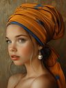 The modern girl with the pearl by Carla Van Iersel thumbnail