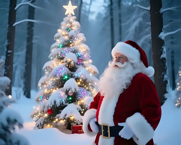 Santa and the trees by Jean Pierre