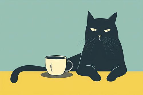 Minimalistische katten- en koffieliefhebbers
