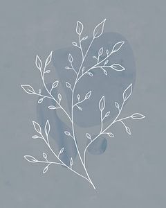 Minimalistische illustratie in wit en blauw van Tanja Udelhofen