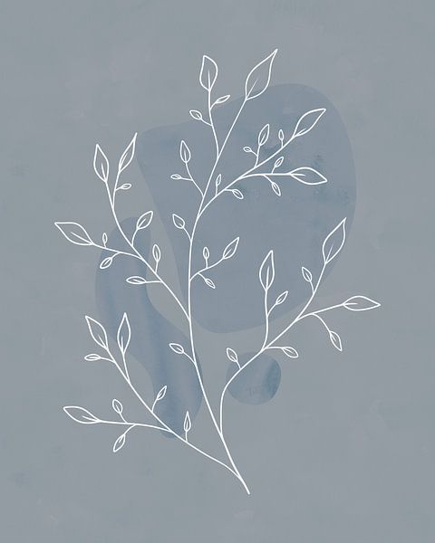 Minimalist illustration in white and blue