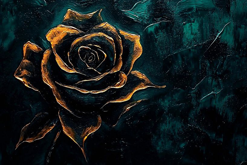 Goldene Rose Wanddekoration von Art & Soul Creations