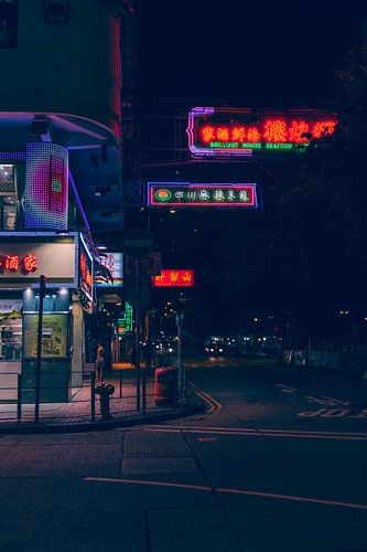 Neon lichten in Hong Kong, China