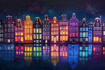 Amsterdam bij nacht van ARTemberaubend
