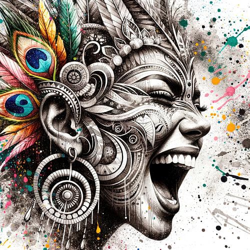 Karnevals-Schrei-Porträt von Chromatic Fusion Studio
