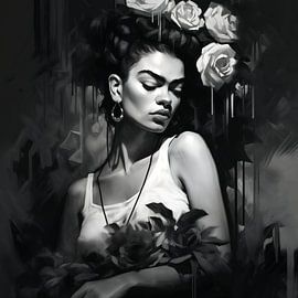 Frida schwarz und weiß von Bianca ter Riet