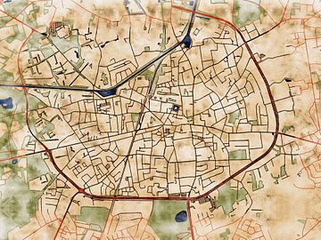 Kaart van Turnhout in de stijl 'Serene Summer' van Maporia