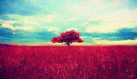 Red tree by Angel Estevez