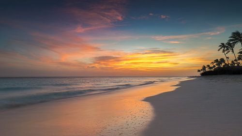 Zonsondergang Divi Beach Aruba van Harold van den Hurk