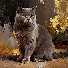 Katzenkunstsammlung – Britisch Kurzhaar-Katze von Johannas Art Creations