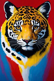 Pop art painting leopard by Art & Soul Creations