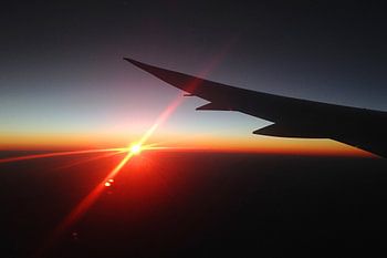 Sonnenaufgang beim Anflug auf Perth Australien