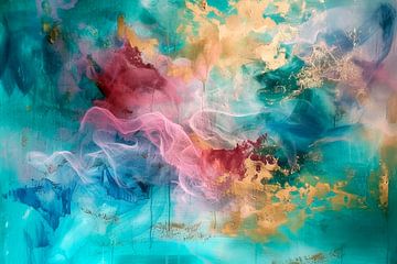 Paysage abstrait, pastel, aurore sur Joriali Art abstrait