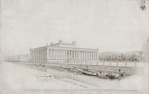 Karl Friedrich Schinkel, Berlin. Altes Museum im Lusthof. Perspektive der Schlossbrücke - 1823