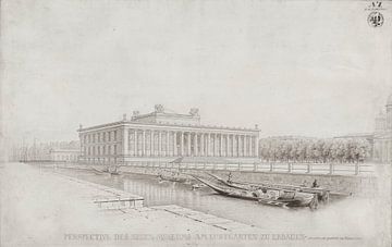 Karl Friedrich Schinkel, Berlijn. Oud museum in de lusthof. Perspectief van Schlossbrücke - 1823