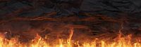Paroi rocheuse éclairée par un feu horizontal