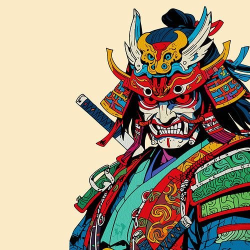 Felle samoeraikrijger - Kleurrijke Japanse Bushidokunst