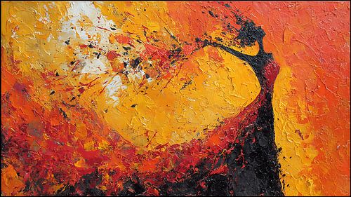 Art abstrait expressif représentant des figures fragiles