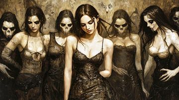 Dappere vrouw confronteert zombies van Frank Heinz
