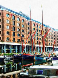 St Katharine Docks Boats 11 by Dorothy Berry-Lound