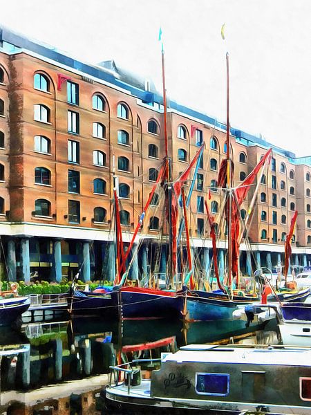 St Katharine Docks Boats 11 by Dorothy Berry-Lound